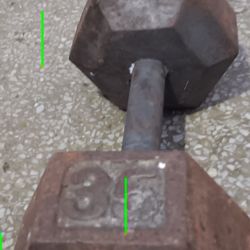 Iron 35 Pound Dumbbell 