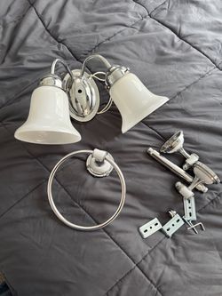Chrome 2-Light Vanity Bar with Hardware