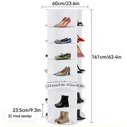 7 tier rotating shoe rack