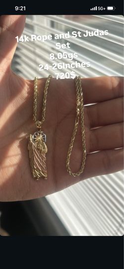Saint Judas Rope chain 14k Gold