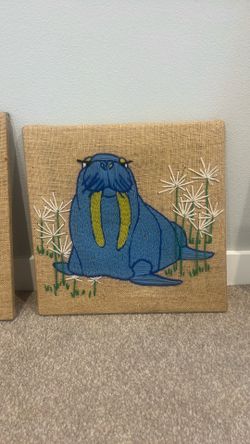 3 hand stitch collectible pictures