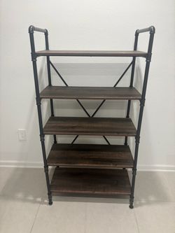 Industrial 5-Tier Pipe Bookshelf
