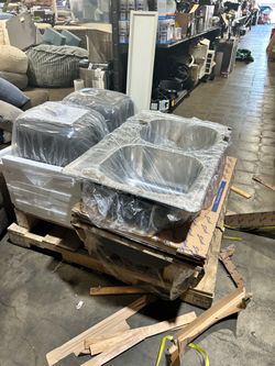 Stainless steel double bowl Sink 33” x 22”