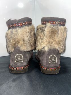 Bearpaw Women's Brown Suede and Rabbit Fur Winter Boots Size 8