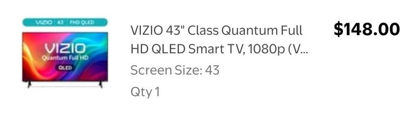 VIZIO 43" Quantum Full HD QLED Smart TV