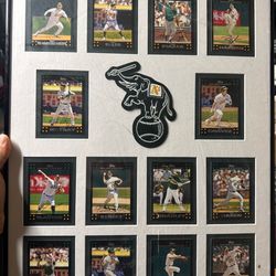 Retro Oakland Athletics Autgraphed cards framed