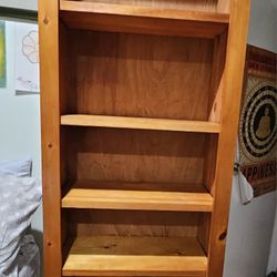 Primitive Solid Wood Tall Bookcase Book Shelves Case Display Curio Cabinet Closet Adjustable Shelf
