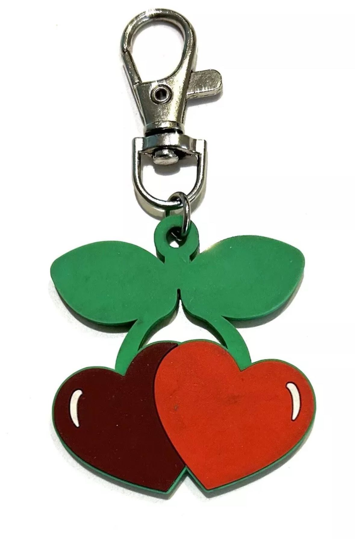 Cherry Keychain 2x3 With Clip Red Green-Preowned