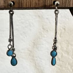 Sterling Silver Turquoise Dangling Earrings  