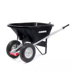 6 cu. ft. Dual-Wheel, Poly Wheelbarrow with 8 in. Flat-Free Tires