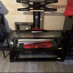 Glass TV Stand Holds 40’ To 60’ 