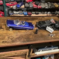 1961 impala mustang, and two homey figures Toy