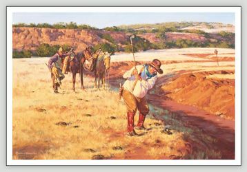 Western Golfing Painting