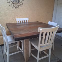 Dining Table 4 Chairs Rustic