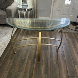 Glass And Gold Sofa Table