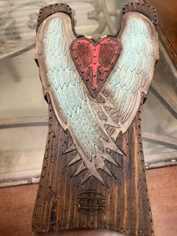 Corral Western Boot Jack – Angel Wings & Heart Design