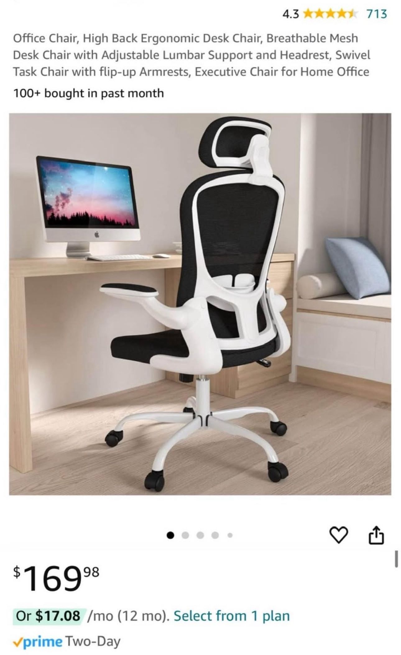 Clearance! Office Chair, High Back Ergonomic Desk Chair, Breathable Mesh Desk Chair with Adjustable Lumbar Support and Headrest, Swivel Task Chair wit