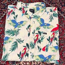 NEW RVCA ARTIST NETWORK GRAPHIC STREET STYLE DESIGNER BUTTON FRONT SHIRT XXL REGULAR FIT.