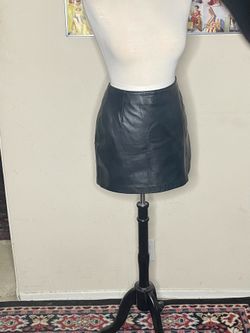 100% Leather Mini Skirt, Fully Lined with Side Slit