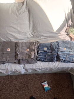 4 pair Carhartt work jeans