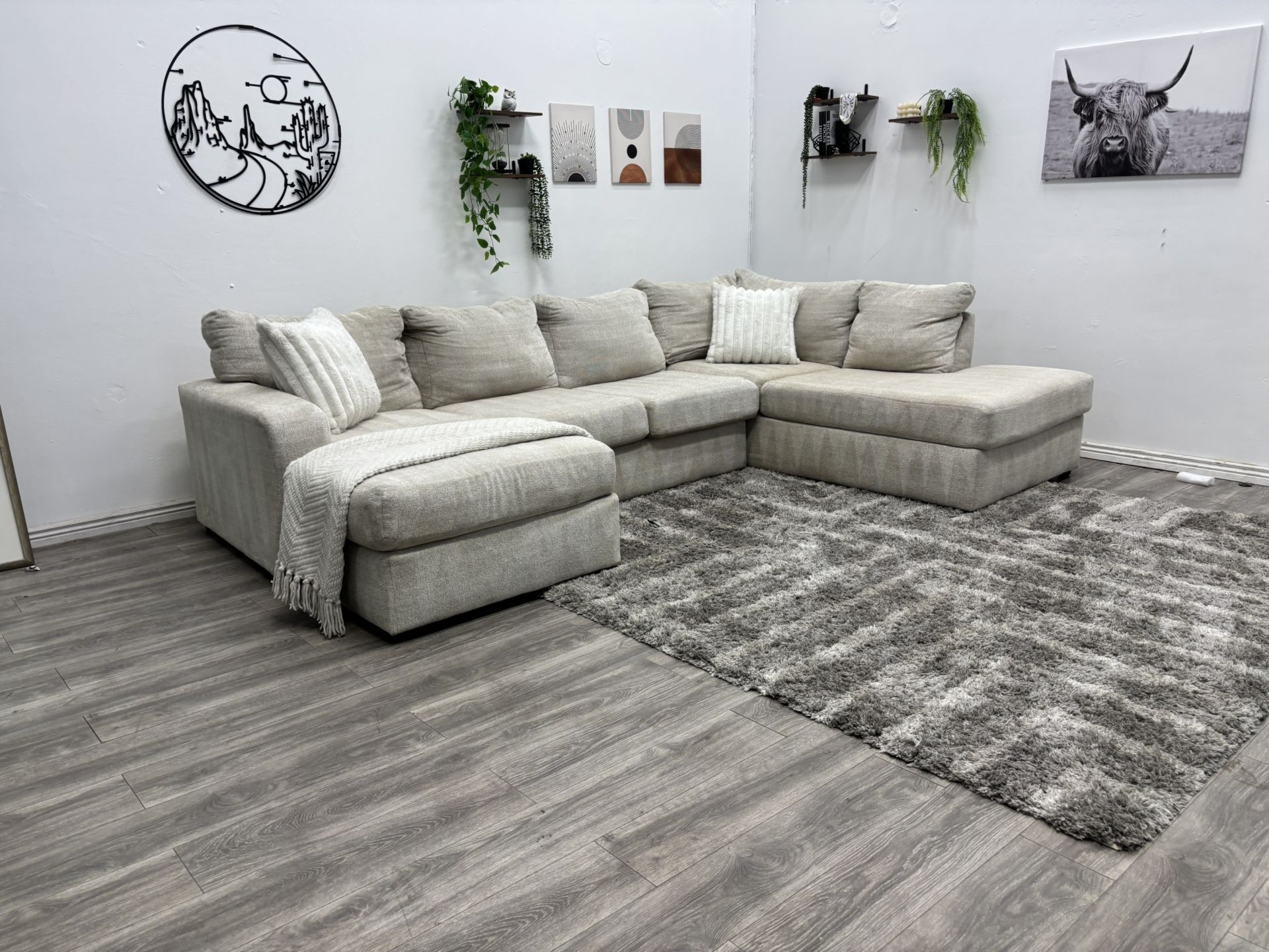 Cream Sectional Couch - Free Delivery