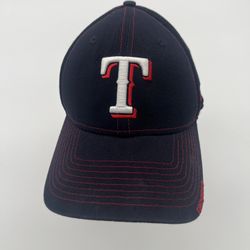 (28) Texas Rangers Hat Dark Blue/Red Cap Size Small Medium 