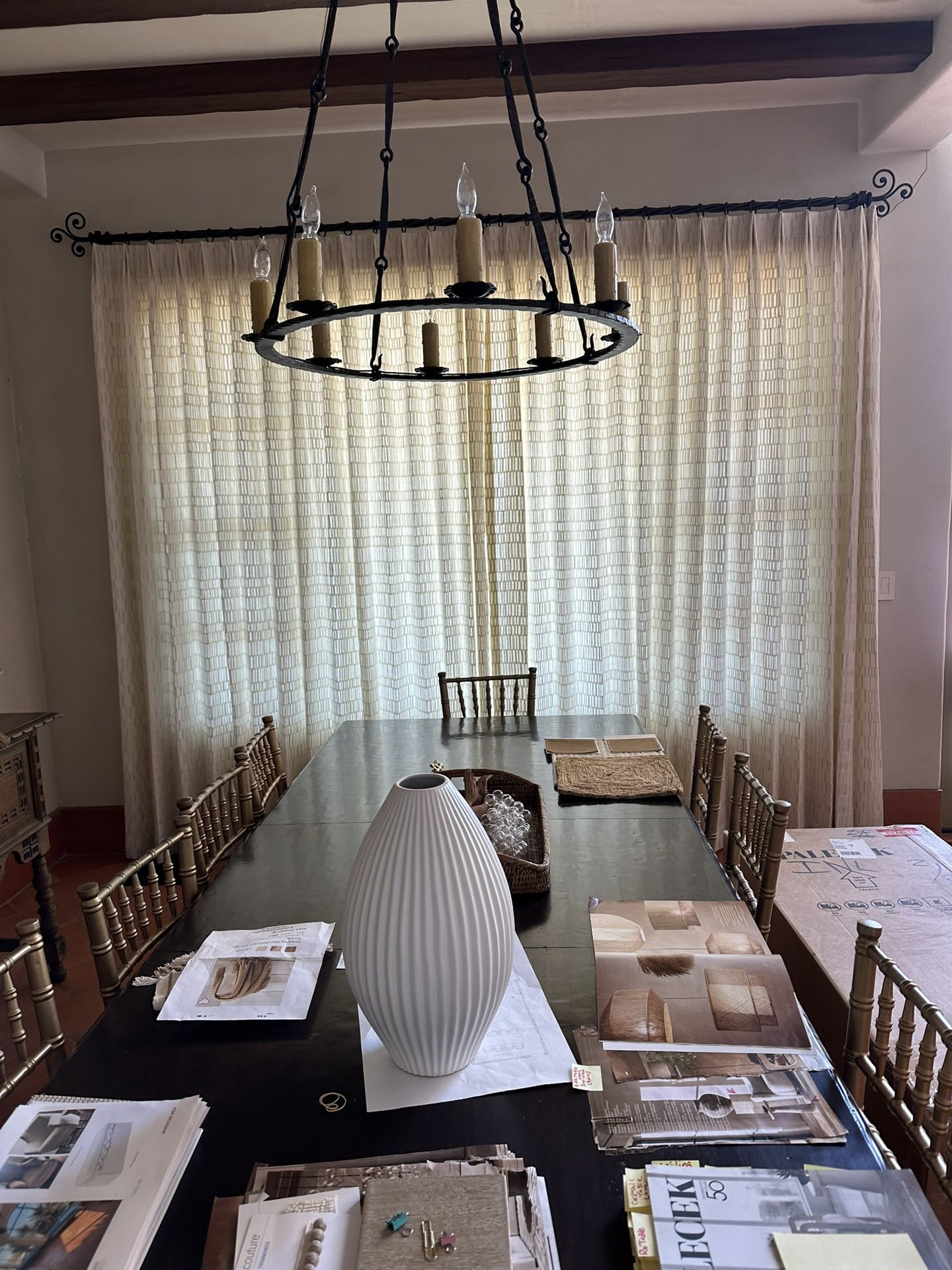 Steven Handelman Studios Wrought Iron Chandelier