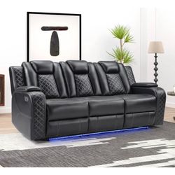 New 83” Power Reclining Theatre Sofa – Black - $2,460 Retail – Open Box – Delivery Available