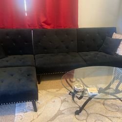Black Velvet Couch/Sectional