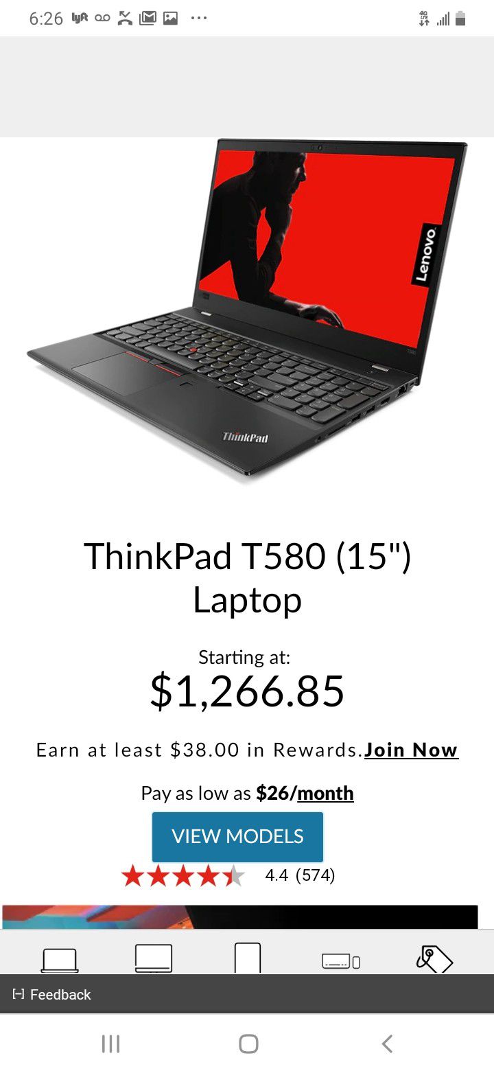 Lenovo ThinkPad T580 Laptop, 15-Inch High Performance Windows Laptop, (Intel Core i7, 8 GB RAM, Windows 10 Pro), 20L9001MUS