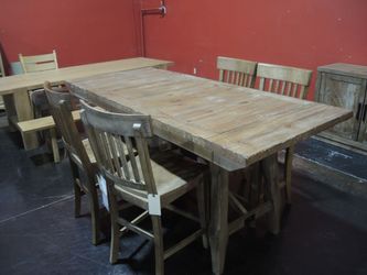 Davis Home Woodhaven Rectangle Dining Table (2nd Unit) - Light Walnut, Floor Sample Clearance