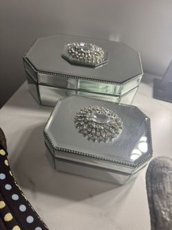 Jewelry Boxes Glass Set Of 2 