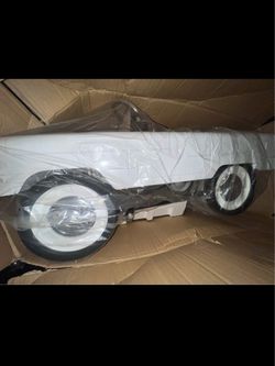 White Retro Kids Pedal Car Chevy 1955