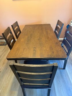 Six chair dining table almost new