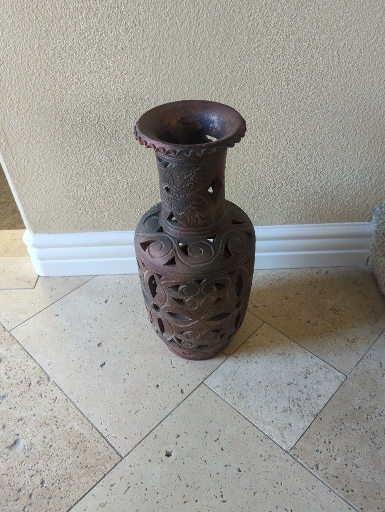 Ceramic Vase -19-1/2" Tall X 8-1/4" Wide