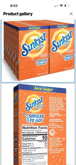 Sunkist Soda Orange Singles To Go Drink Mix, 12 Boxes with 6 Packets Each - 72 Total Servings