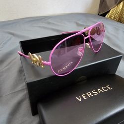 New Versace Pink Aviator Women Sunglasses 