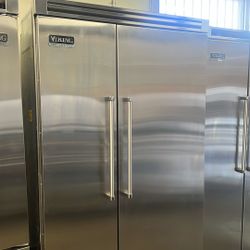 Viking 48”Wide Built In Stainless Steel Side By Side Refrigerator 