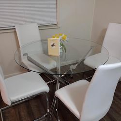 Dining Table Silver Glass