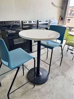 Break room tall table and chairs