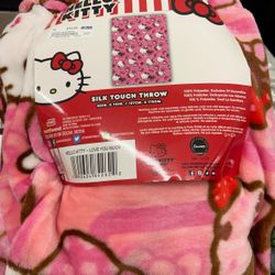 Hello Kitty Pink Valentines Throw Blanket