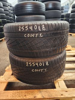 255 40ZR 18 USED TIRES CONTINENTAL 2554018 USED TIRES (PAIR) MOUNT BALANCE INCLUDED