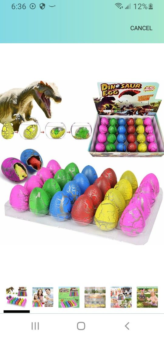 Easter Hatching Dinosaur Egg Toys 24 Pack 2.3" Extra Large Easter Eggs That Hatch in Water Novelty Easter Magic Egg Indoor Party Easter Dec