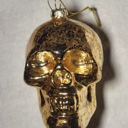 Gold Skull Ornament 