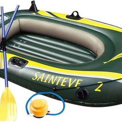 2 Person Inflatable Boat Foldable Inflatable Boat Set Portable Thickened Floating Rafts Wear-Resisting Kayak Rubber Boats Hovercraft Dinghies for Fish