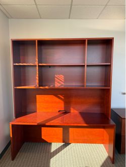 2 Piece Cherry Wood Desk
