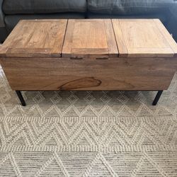 Rustic Wood Storage Coffee Table / Lift-Top Accent Table – $50