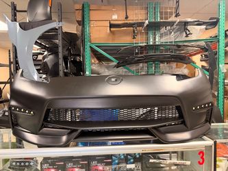 Fits 2009-2021 Nissan 370Z NS Style Conversion Front Bumper Cover Black PPWhit LED