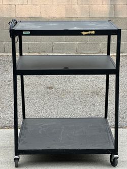 Vintage Black AV Cart Audio Visual Cart - Substitute Teacher Classic