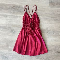 Red Satin Mini Dress